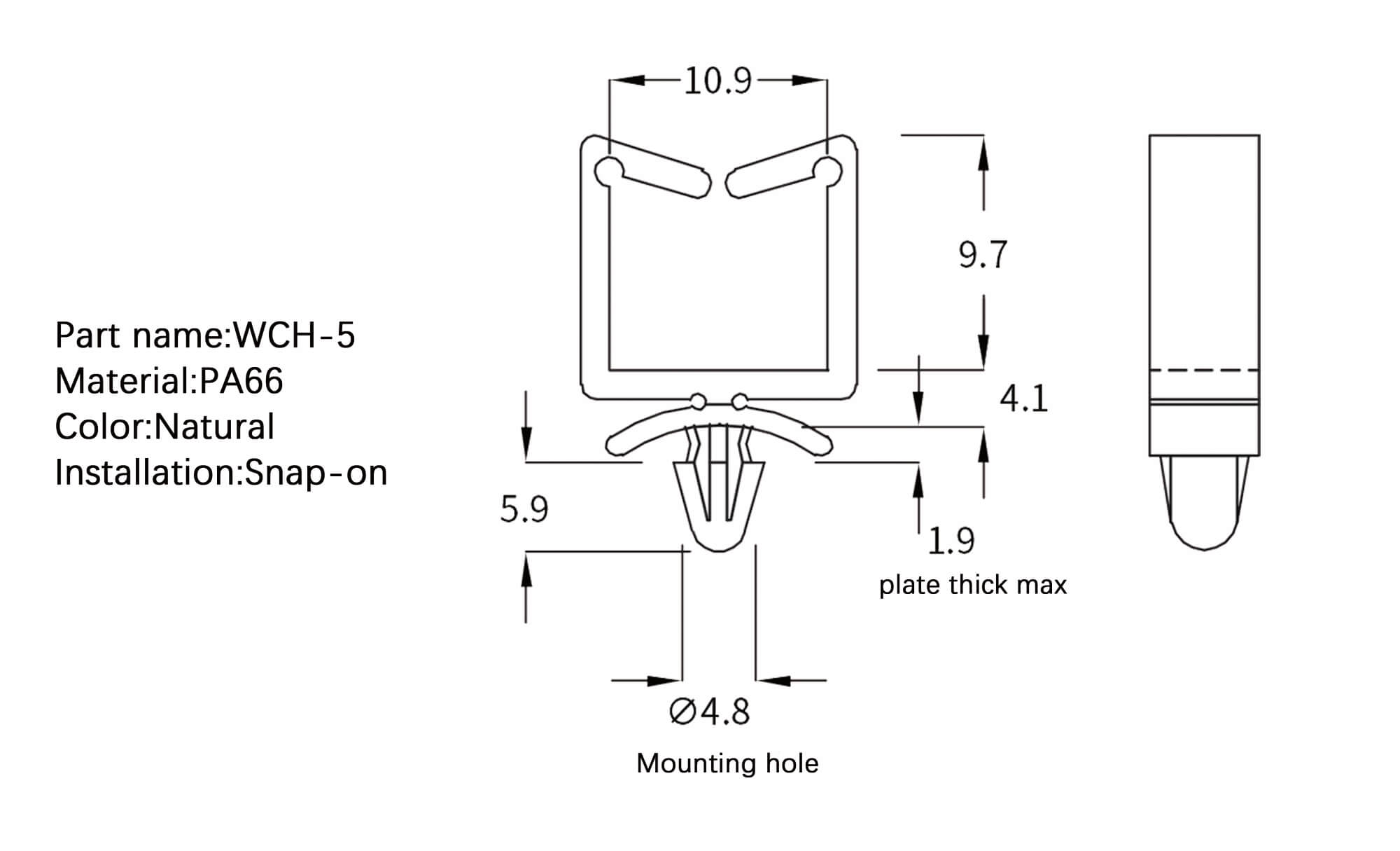 Plastic Wire Mount WCH-5